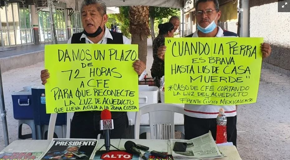 Amenazan con bloqueo en CFE por corte de energía al acueducto